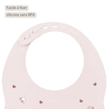 Nattou bavoir en silicone rose 873031