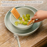 Nattou set repas silicone 3 pièces vert tilleul/lapin 873086