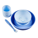 Nattou set repas silicone 4 pièces bleu 873093