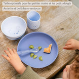 Nattou set repas silicone 4 pièces bleu 873093