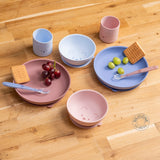Nattou set repas silicone 4 pièces bleu 873093