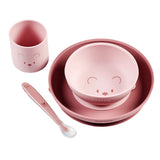 Nattou set repas silicone 4 pièces rose 873109