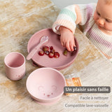 Nattou set repas silicone 4 pièces rose 873109