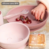 Nattou set repas silicone 4 pièces rose 873109