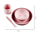 Nattou set repas silicone 4 pièces rose 873109