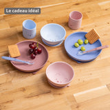 Nattou set repas silicone 4 pièces rose 873109