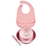Nattou set repas silicone 4 pièces rose biche 873116