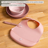 Nattou set repas silicone 4 pièces rose biche 873116