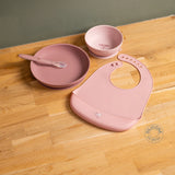 Nattou set repas silicone 4 pièces rose biche 873116