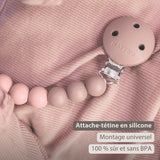 Nattou attache-sucette silicone dégradé rose 873185