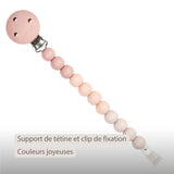 Nattou attache-sucette silicone dégradé rose 873185