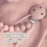 Nattou attache-sucette silicone dégradé rose 873185