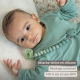 Nattou attache-sucette silicone dégradé vert 873192