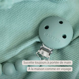 Nattou attache-sucette silicone dégradé vert 873192