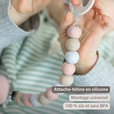 Nattou attache-sucette silicone multi rose 873208