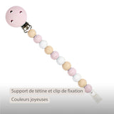 Nattou attache-sucette silicone multi rose 873208