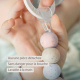 Nattou attache-sucette silicone multi rose 873208