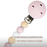 Nattou attache-sucette silicone multi rose 873208
