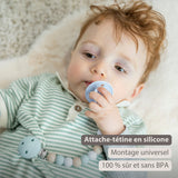 Nattou attache-sucette silicone multi vert 873215