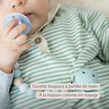 Nattou attache-sucette silicone multi vert 873215