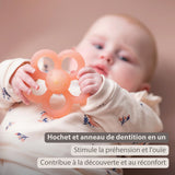 Nattou hochet en silicone fleur 10 cm rose 873239