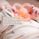 Nattou hochet en silicone fleur 10 cm rose 873239