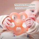 Nattou hochet en silicone fleur 10 cm rose 873239