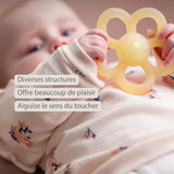 Nattou hochet en silicone fleur 10 cm jaune 873246