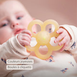 Nattou hochet en silicone fleur 10 cm jaune 873246