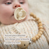 Nattou attache sucette en silicone effet bois 873475
