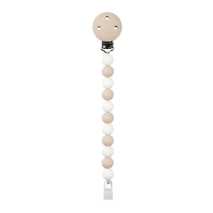 Nattou attache-sucette silicone argile/blanc 874434