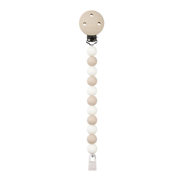 Nattou attache sucette silicone 21 cm argile blanc 874434