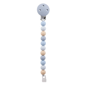 Nattou attache-sucette silicone bleu ciel/beige 874465