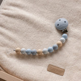 Nattou attache-sucette silicone bleu ciel/beige 874465