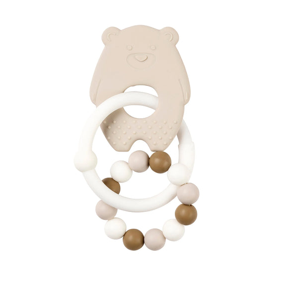 Nattou anneau de dentition ours silicone 13 cm argile  874540
