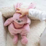 Nattou peluche Lapidou vieux rose avec bandana imprimé 875684