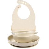 Nattou set repas silicone avec bavoir 4 pièces argile/étoiles 874519