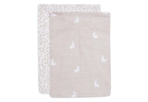 Jollein Gants de Toilette Gaze de Coton Dotted Rabbit Nougat (lot de 2) 2 pièces 536-848-66075