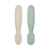 Beaba - lot de 2 pré cuillères en silicone sauge/gris velour  913578