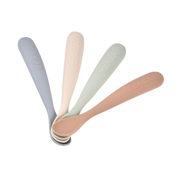 Beaba lot de 4 cuillères 1er âge silicone natural 913601