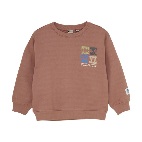 Daily Seven sweat oversize Artwork burlwood 920173