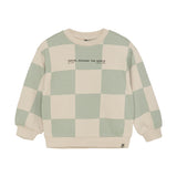Daily Seven pull oversize motif carreaux menthe claire 920241