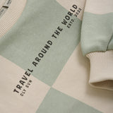 Daily Seven pull oversize motif carreaux menthe claire 920241