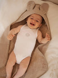 Bamboom cape de bain + gant de toilette waffle mocha sand