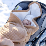Bemini chancelière biside 0-12m beige pady quilted + teddy 492QUILT89HU