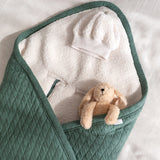 Bemini chancelière biside 0-12m green pady quilted + teddy 492QUILT78HU