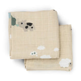 Done By Deer draps tetra 65x65cm Tiny farm sable (lot de 2) 3053979