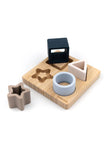 Bamboom puzzle étoile en bambou et silicone bleu, azur et bleu clair CBA82206/03