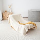 Bemini couverture 80x100cm écru en coton recyclé tricoté 1.5 390KNITT20KU