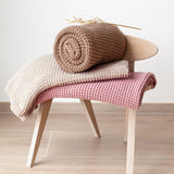 Bemini couverture 80x100cm sesame en coton recyclé tricoté 1.5 390KNITT83KU